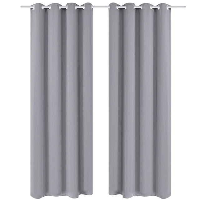 Tenda Oscurante con Occhielli in Metallo 270x245 cm Grigia