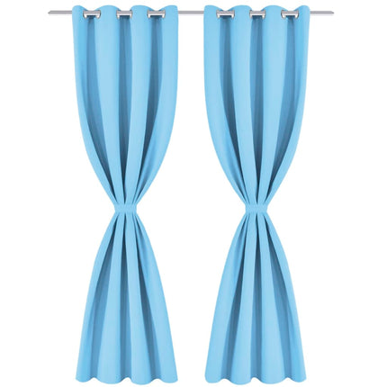 2 Pz Tende Oscuranti Occhielli in Metallo 135x245 cm Turchese