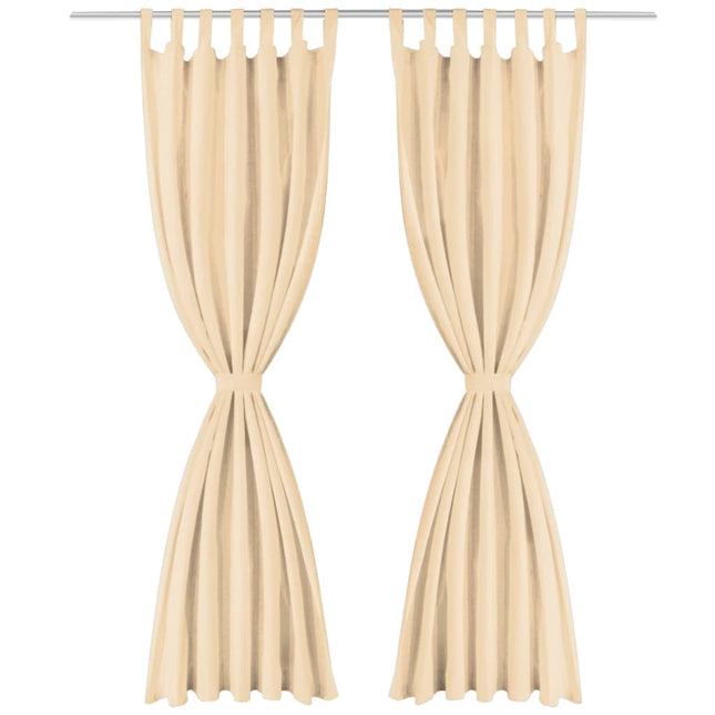 Tende in Micro Raso 2 pz con Passanti 140x175 cm Beige