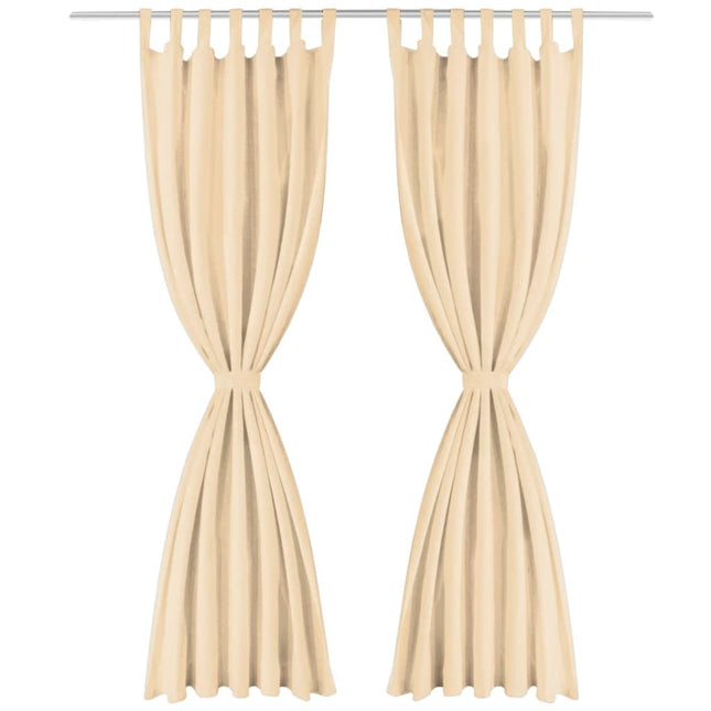 Tende in Micro Raso 2 pz con Passanti 140x245 cm Beige