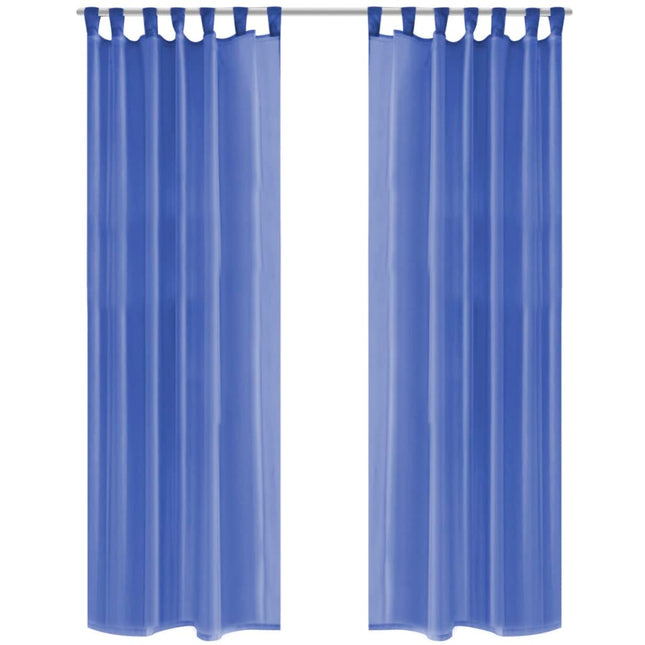Tende in Voile 2 pz 140x225 cm Blu Reale