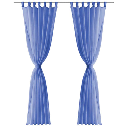 2 Pz Tende in Voile 140x245 cm Blu Reale