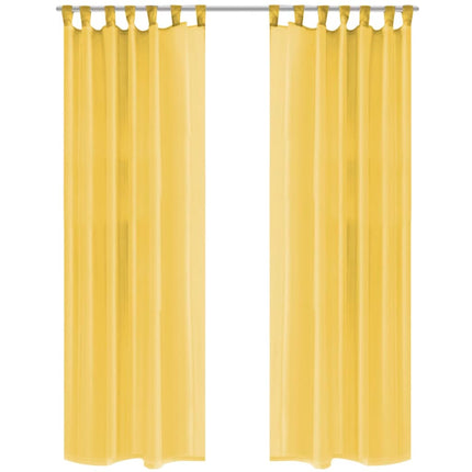 2 Pz Tende in Voile 140x175 cm Giallo