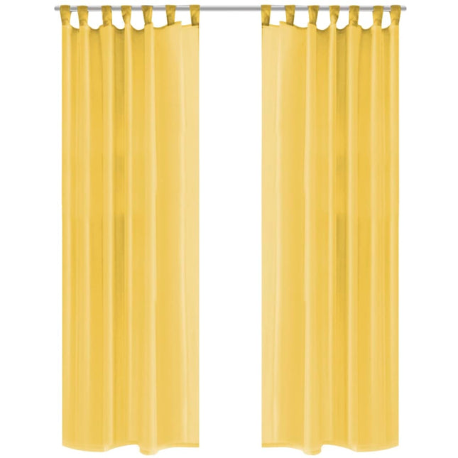 2 Pz Tende in Voile 140x175 cm Giallo