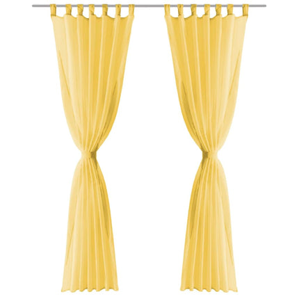2 Pz Tende in Voile 140x175 cm Giallo