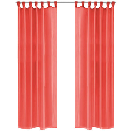 2 Pz Tende in Voile 140x225 cm Rosso