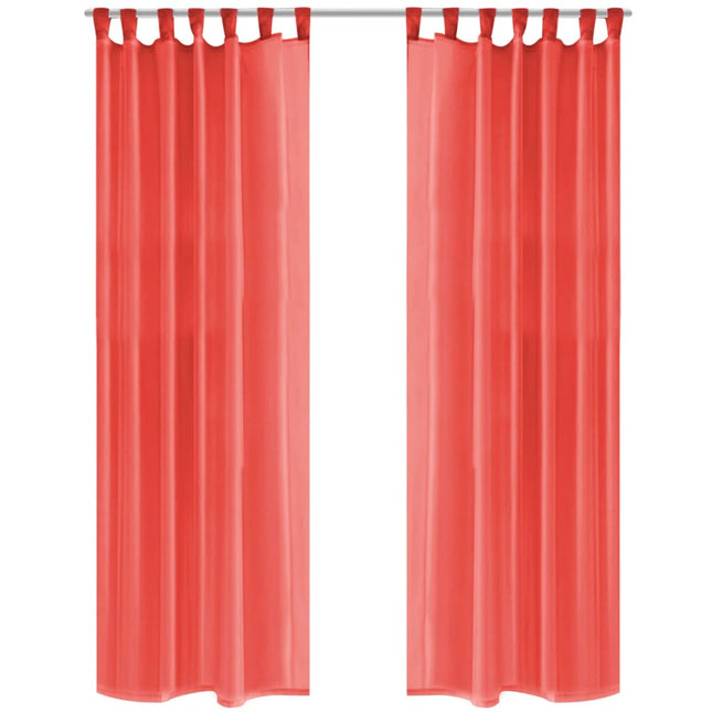 2 Pz Tende in Voile 140x225 cm Rosso