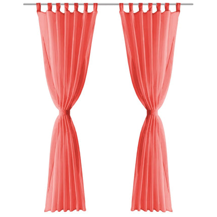 2 Pz Tende in Voile 140x225 cm Rosso