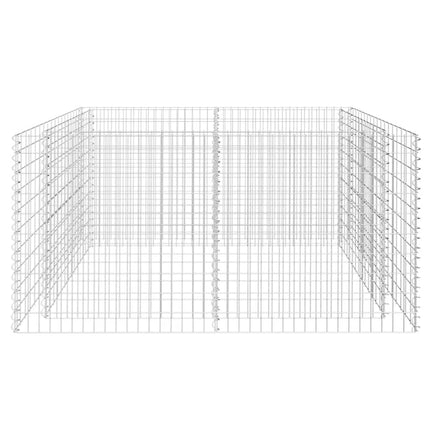 Gabbione Letto Rialzato Giardino Acciaio 180x90x100 cm Argento