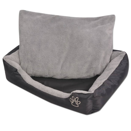 Cuccia per Cani con Cuscino Imbottito Taglia XXL Nero