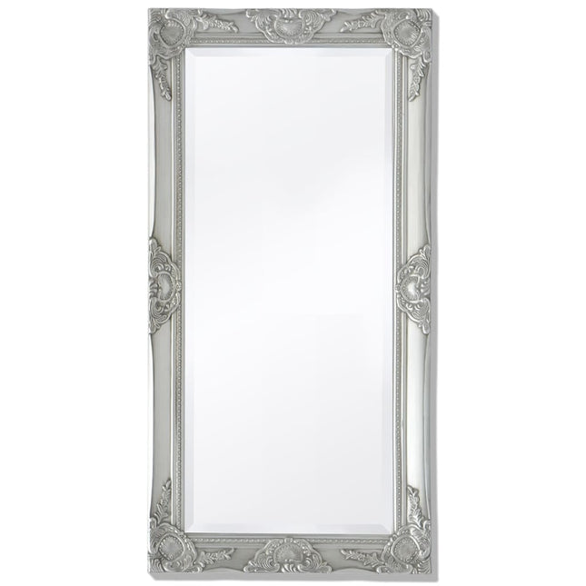 Specchio da Parete Stile Barocco 100x50 cm Argento