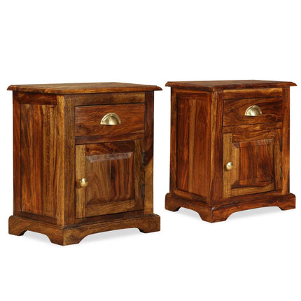 Comodini 2 pz 40x30x50 cm in Legno Massello di Sheesham