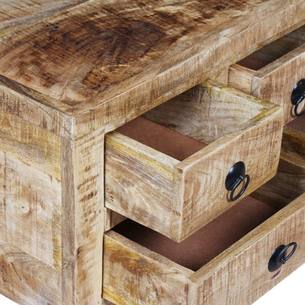 Tavolino da Salotto in Legno di Mango Grezzo 70x70x40 cm