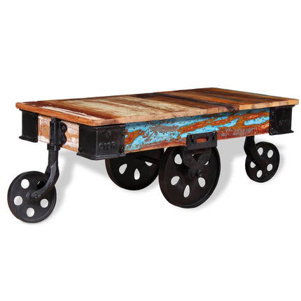Tavolino da Salotto in Legno di Recupero 90x45x35 cm