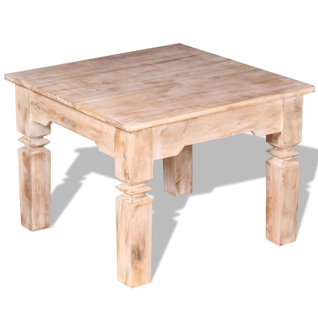 Tavolino da Salotto in Legno Massello di Acacia 60x60x45 cm