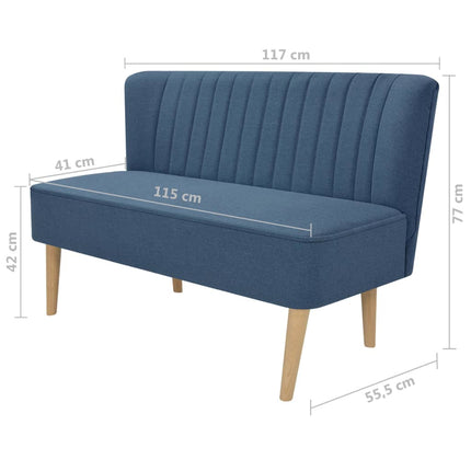 Divano in Tessuto 117x55,5x77 cm Blu