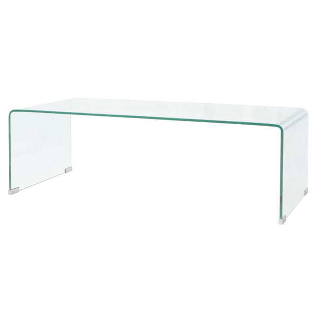 Tavolino da Salotto in Vetro Temperato 98x45x30 cm Trasparente
