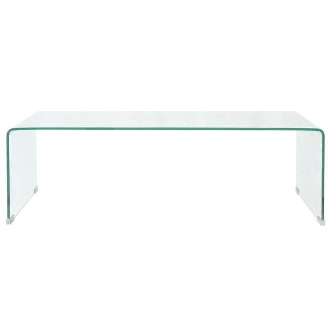 Tavolino da Salotto in Vetro Temperato 98x45x30 cm Trasparente