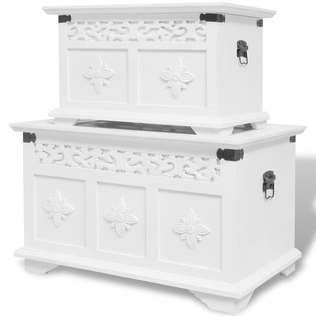 Set 2 Pezzi Cassapanche Bianche