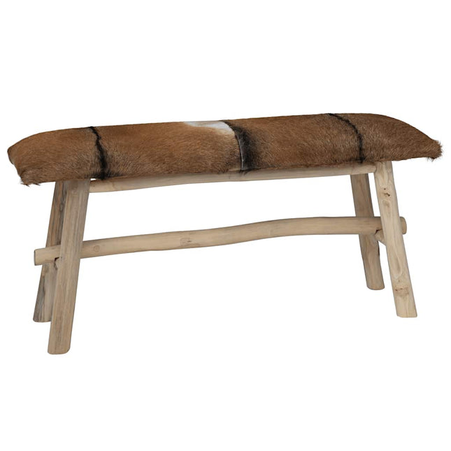 Panca in Vera Pelle e Teak