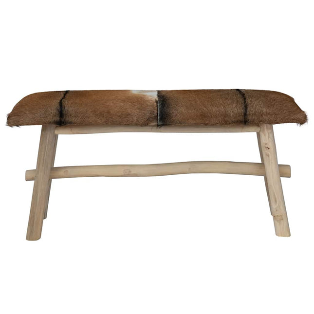 Panca in Vera Pelle e Teak