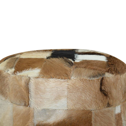Pouf Rotondo in Vera Pelle 50x50x45 cm