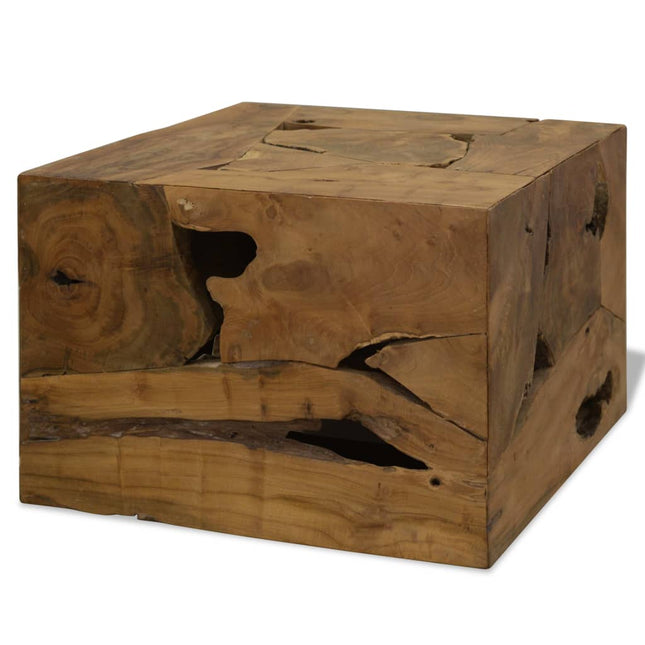 Tavolino da CaffÃ¨ in Autentico Legno di Teak 50x50x35cm Marrone
