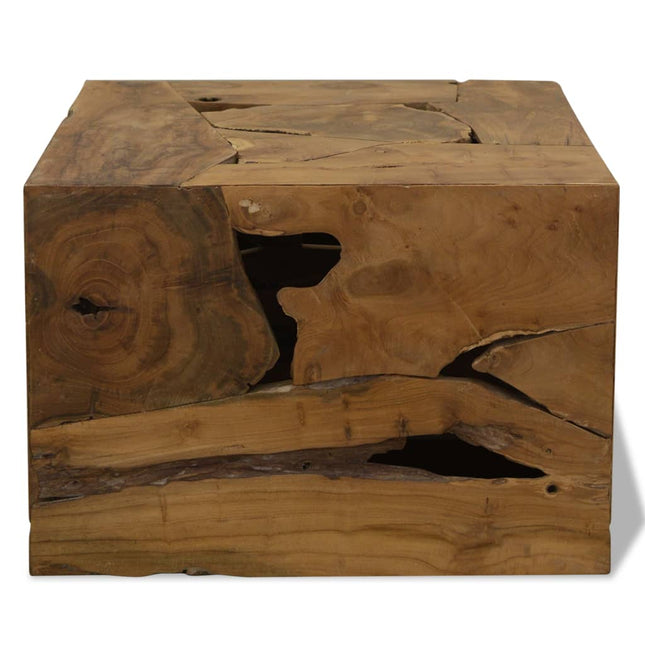 Tavolino da CaffÃ¨ in Autentico Legno di Teak 50x50x35cm Marrone
