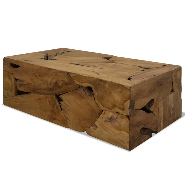 Tavolino da CaffÃ¨ in Autentico Legno di Teak 90x50x30cm Marrone