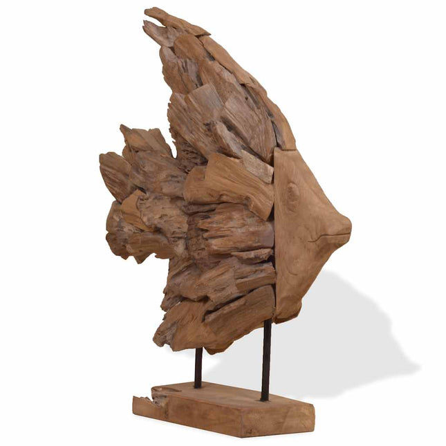 Scultura di Pesce in Teak 40x12x57 cm