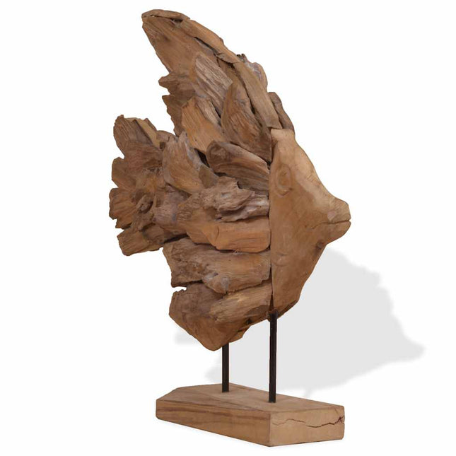 Scultura di Pesce in Teak 40x12x57 cm