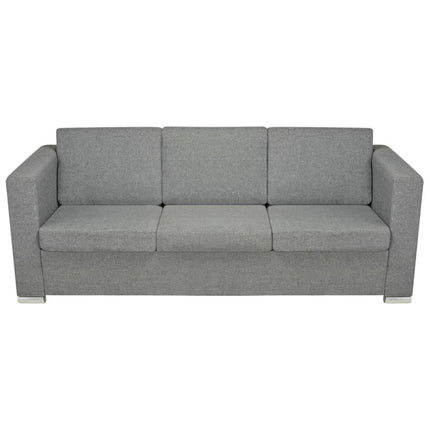 2 Pz Set di Divani in Stoffa Grigio Chiaro