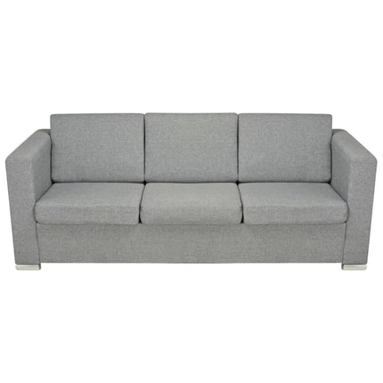 3 Pz Set di Divani in Stoffa Grigio Chiaro