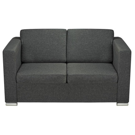 2 Pz Set di Divani in Stoffa Grigio Scuro