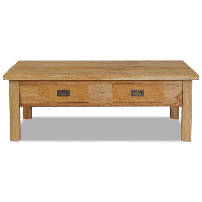 Tavolino da Salotto in Legno Massello di Teak 100x60x35 cm