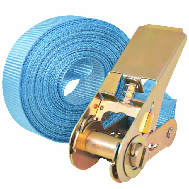 Cinghie dÃ¢â‚¬â„¢Ancoraggio 4 pz a Cricchetto 0,8 T 6mx25mm Blu