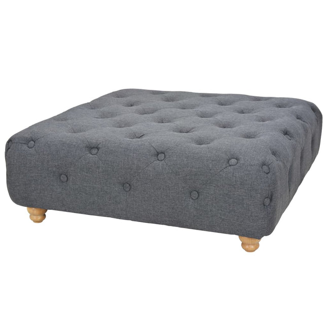 Pouf in Tessuto 80x80x30 cm Grigio Scuro