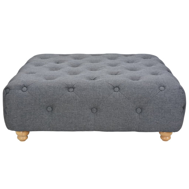 Pouf in Tessuto 80x80x30 cm Grigio Scuro