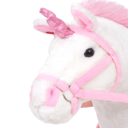 Unicorno di Peluche in Piedi Bianco e Rosa XXL