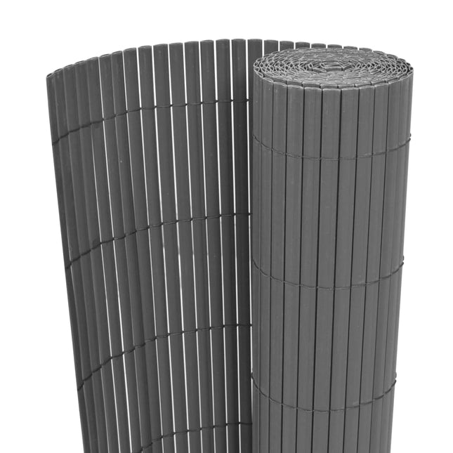 Recinzione da Giardino a Doppio Lato in PVC 150x500 cm Grigia