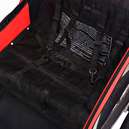 Rimorchio per Bici Rosso e Nero 30 kg