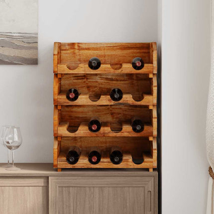 Set Portavini 4 pz per 16 Bottiglie in Legno Massello di Mogano