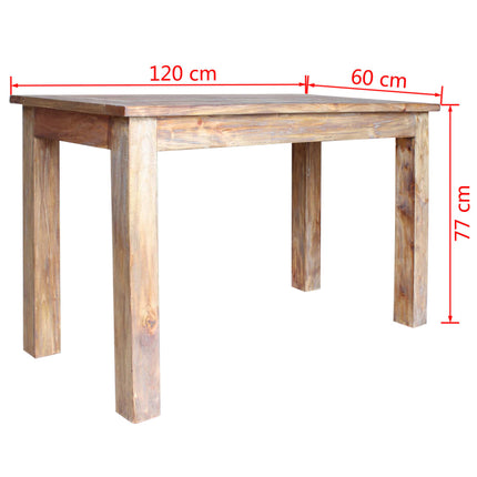 Tavolo da Pranzo in Legno Massello di Mogano 120x60x77 cm