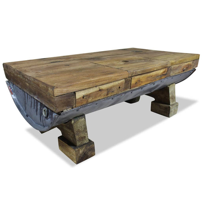 Tavolino in Legno Massello di Recupero Misto 90x50x35 cm