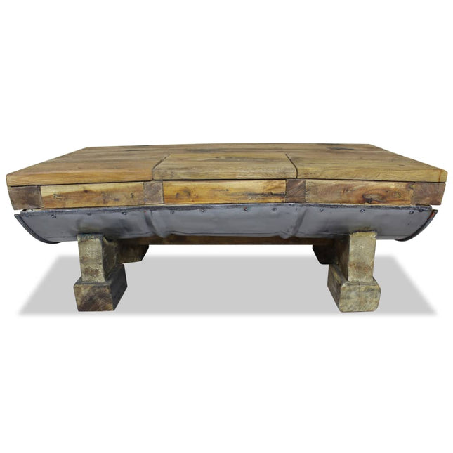 Tavolino in Legno Massello di Recupero Misto 90x50x35 cm