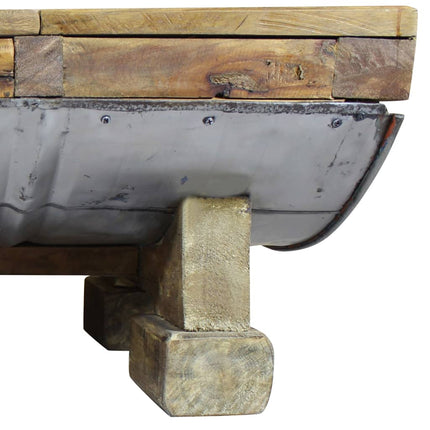 Tavolino in Legno Massello di Recupero Misto 90x50x35 cm