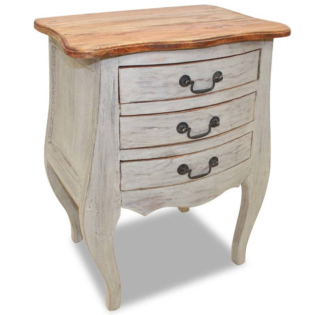 Comodino in Legno Massello di Mogano 48x35x64 cm