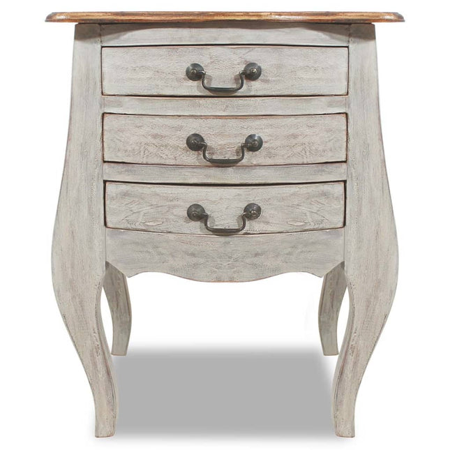 Comodino in Legno Massello di Mogano 48x35x64 cm