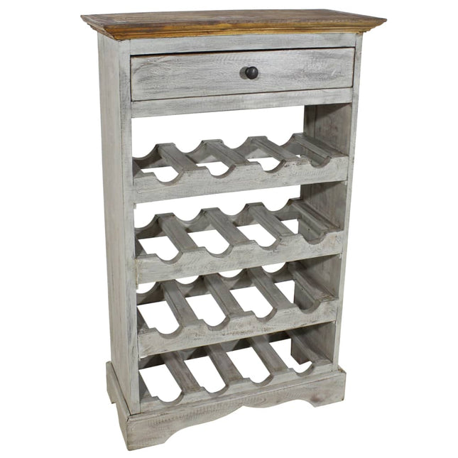 Portavini in Legno Massello di Mogano 55x23x85 cm