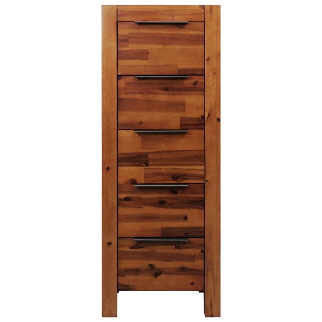 Cassettiera in Legno Massello di Acacia 45x32x115cm